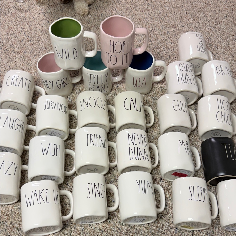Rae Dunn Style Ceramic coffee tea Mugs PICK 2 NWT Not Used.